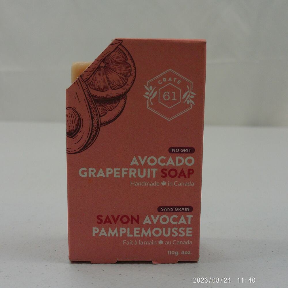 Crate 61 100% Plant Based Bar Soap - Avocado Grapefruit -- 4 oz